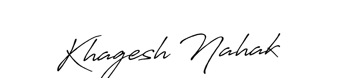 Create a beautiful signature design for name Khagesh Nahak. With this signature (Antro_Vectra_Bolder) fonts, you can make a handwritten signature for free. Khagesh Nahak signature style 7 images and pictures png