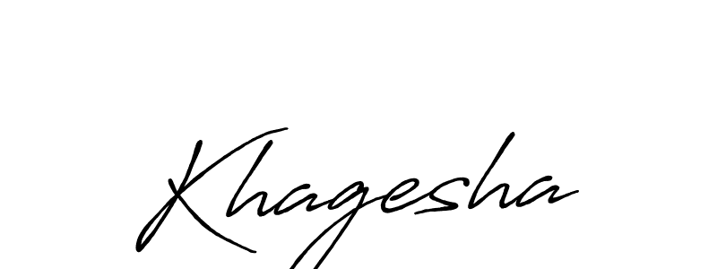 How to make Khagesha name signature. Use Antro_Vectra_Bolder style for creating short signs online. This is the latest handwritten sign. Khagesha signature style 7 images and pictures png