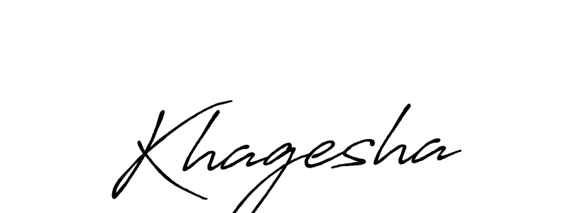 How to make Khagesha name signature. Use Antro_Vectra_Bolder style for creating short signs online. This is the latest handwritten sign. Khagesha signature style 7 images and pictures png