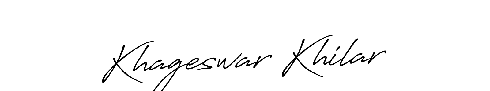 Similarly Antro_Vectra_Bolder is the best handwritten signature design. Signature creator online .You can use it as an online autograph creator for name Khageswar Khilar. Khageswar Khilar signature style 7 images and pictures png