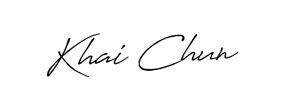 if you are searching for the best signature style for your name Khai Chun. so please give up your signature search. here we have designed multiple signature styles  using Antro_Vectra_Bolder. Khai Chun signature style 7 images and pictures png
