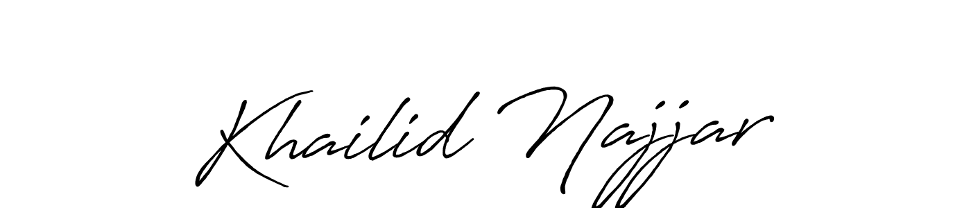 How to make Khailid Najjar name signature. Use Antro_Vectra_Bolder style for creating short signs online. This is the latest handwritten sign. Khailid Najjar signature style 7 images and pictures png