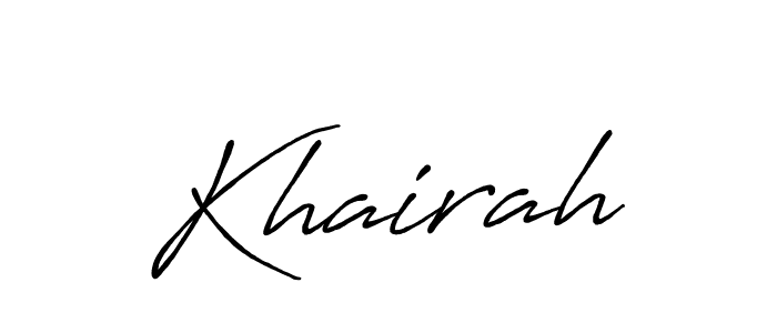 Also You can easily find your signature by using the search form. We will create Khairah name handwritten signature images for you free of cost using Antro_Vectra_Bolder sign style. Khairah signature style 7 images and pictures png