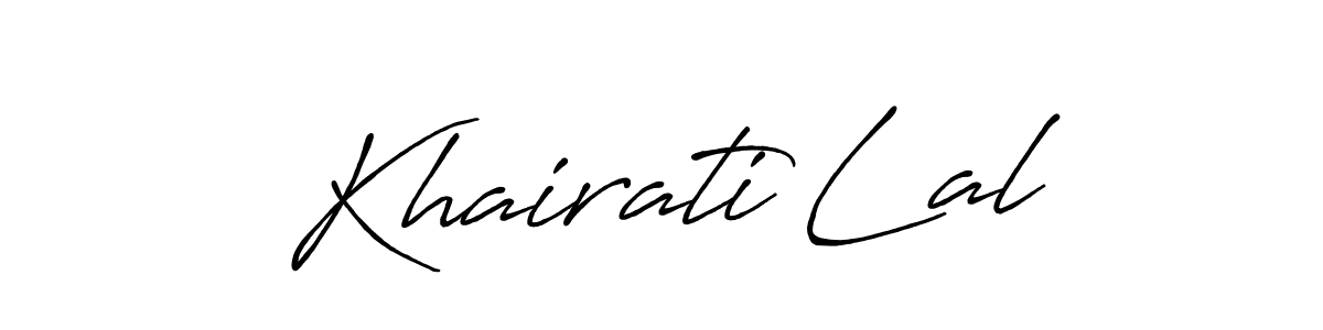 Create a beautiful signature design for name Khairati Lal. With this signature (Antro_Vectra_Bolder) fonts, you can make a handwritten signature for free. Khairati Lal signature style 7 images and pictures png