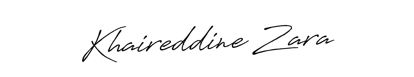 How to make Khaireddine Zara signature? Antro_Vectra_Bolder is a professional autograph style. Create handwritten signature for Khaireddine Zara name. Khaireddine Zara signature style 7 images and pictures png