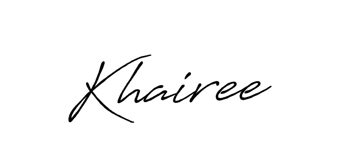 if you are searching for the best signature style for your name Khairee. so please give up your signature search. here we have designed multiple signature styles  using Antro_Vectra_Bolder. Khairee signature style 7 images and pictures png