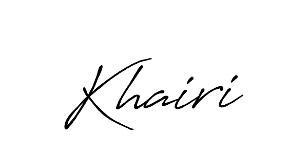 Make a beautiful signature design for name Khairi. With this signature (Antro_Vectra_Bolder) style, you can create a handwritten signature for free. Khairi signature style 7 images and pictures png