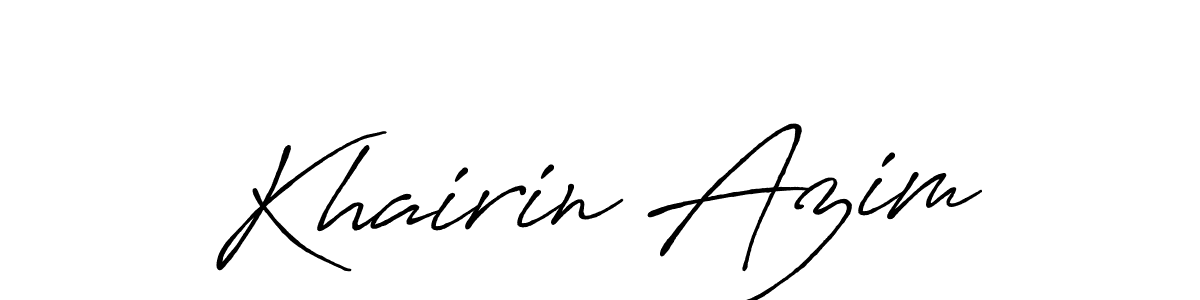 Khairin Azim stylish signature style. Best Handwritten Sign (Antro_Vectra_Bolder) for my name. Handwritten Signature Collection Ideas for my name Khairin Azim. Khairin Azim signature style 7 images and pictures png