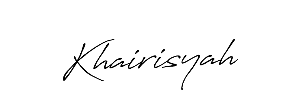 Khairisyah stylish signature style. Best Handwritten Sign (Antro_Vectra_Bolder) for my name. Handwritten Signature Collection Ideas for my name Khairisyah. Khairisyah signature style 7 images and pictures png