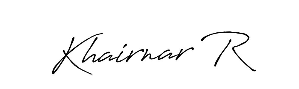 Khairnar R stylish signature style. Best Handwritten Sign (Antro_Vectra_Bolder) for my name. Handwritten Signature Collection Ideas for my name Khairnar R. Khairnar R signature style 7 images and pictures png