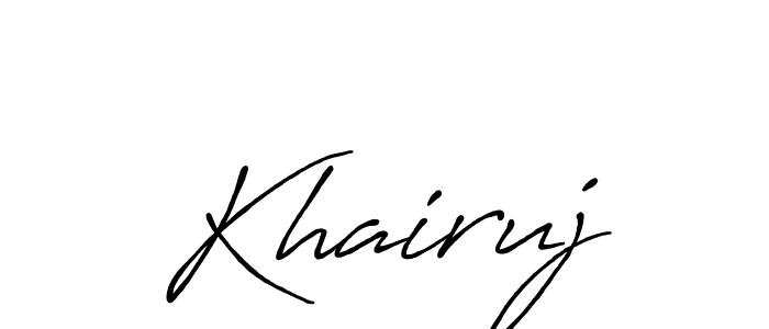 Create a beautiful signature design for name Khairuj. With this signature (Antro_Vectra_Bolder) fonts, you can make a handwritten signature for free. Khairuj signature style 7 images and pictures png