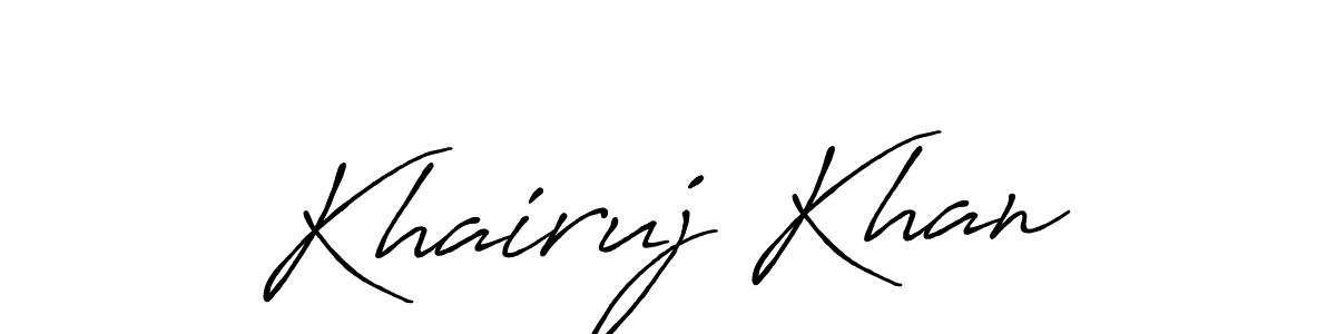 Also You can easily find your signature by using the search form. We will create Khairuj Khan name handwritten signature images for you free of cost using Antro_Vectra_Bolder sign style. Khairuj Khan signature style 7 images and pictures png