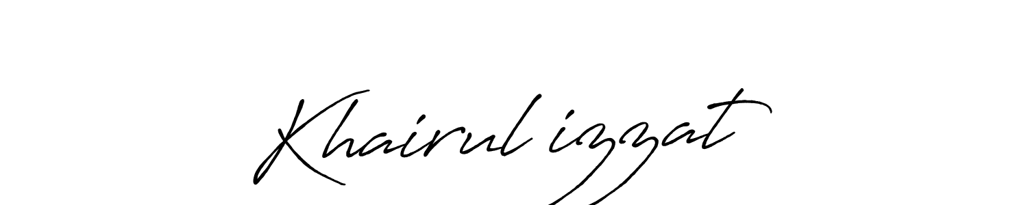 Design your own signature with our free online signature maker. With this signature software, you can create a handwritten (Antro_Vectra_Bolder) signature for name Khairul’izzat. Khairul’izzat signature style 7 images and pictures png