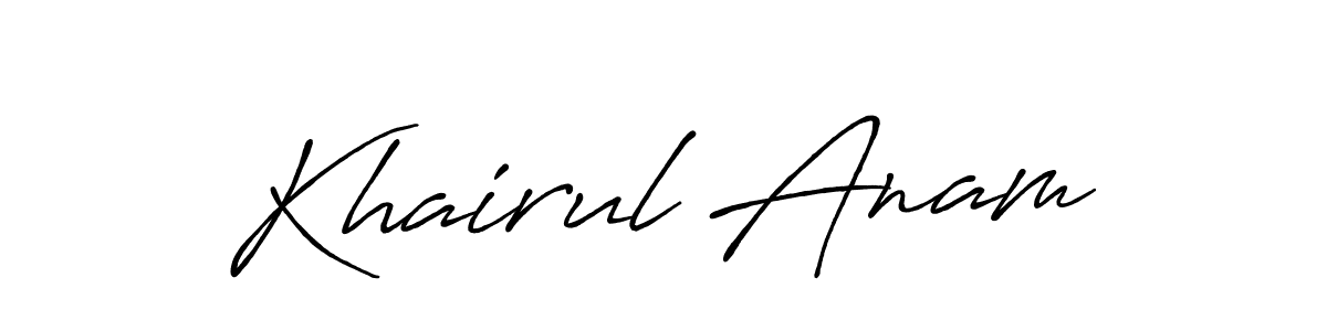Khairul Anam stylish signature style. Best Handwritten Sign (Antro_Vectra_Bolder) for my name. Handwritten Signature Collection Ideas for my name Khairul Anam. Khairul Anam signature style 7 images and pictures png