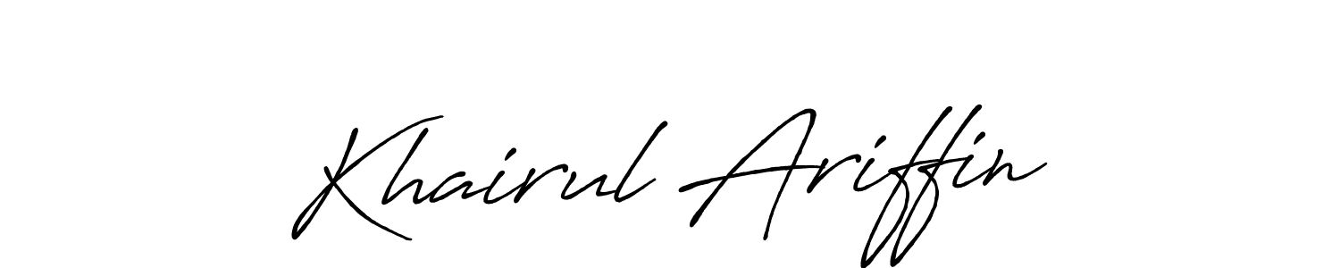 Khairul Ariffin stylish signature style. Best Handwritten Sign (Antro_Vectra_Bolder) for my name. Handwritten Signature Collection Ideas for my name Khairul Ariffin. Khairul Ariffin signature style 7 images and pictures png