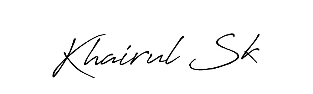 Make a beautiful signature design for name Khairul Sk. With this signature (Antro_Vectra_Bolder) style, you can create a handwritten signature for free. Khairul Sk signature style 7 images and pictures png