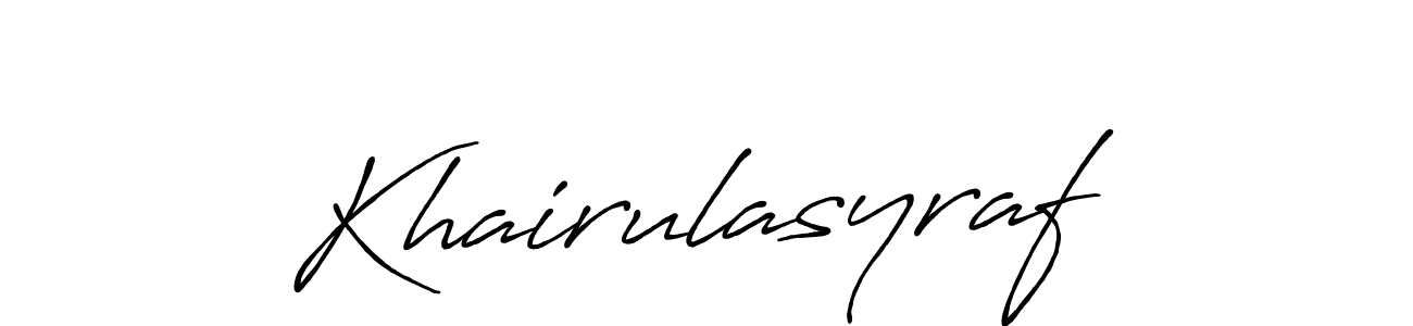 Create a beautiful signature design for name Khairulasyraf. With this signature (Antro_Vectra_Bolder) fonts, you can make a handwritten signature for free. Khairulasyraf signature style 7 images and pictures png