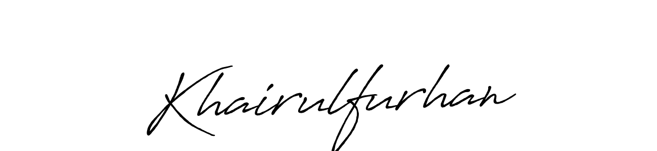 Khairulfurhan stylish signature style. Best Handwritten Sign (Antro_Vectra_Bolder) for my name. Handwritten Signature Collection Ideas for my name Khairulfurhan. Khairulfurhan signature style 7 images and pictures png