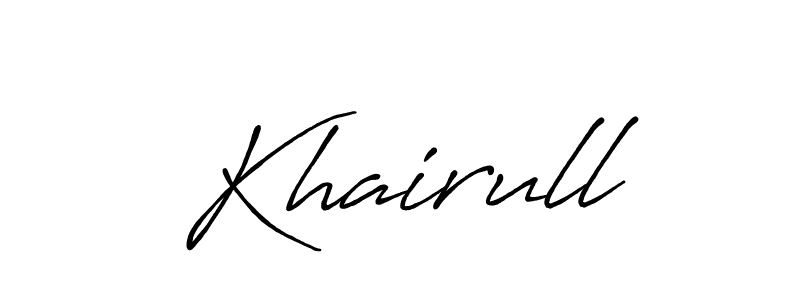 You should practise on your own different ways (Antro_Vectra_Bolder) to write your name (Khairull) in signature. don't let someone else do it for you. Khairull signature style 7 images and pictures png