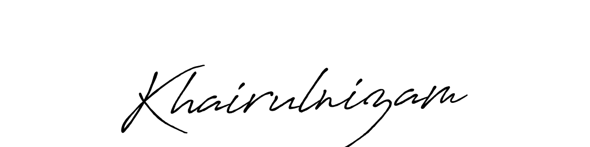 Khairulnizam stylish signature style. Best Handwritten Sign (Antro_Vectra_Bolder) for my name. Handwritten Signature Collection Ideas for my name Khairulnizam. Khairulnizam signature style 7 images and pictures png