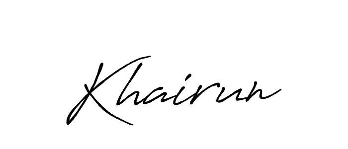 Khairun stylish signature style. Best Handwritten Sign (Antro_Vectra_Bolder) for my name. Handwritten Signature Collection Ideas for my name Khairun. Khairun signature style 7 images and pictures png