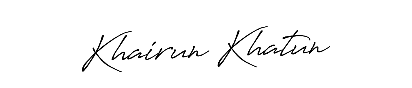 Create a beautiful signature design for name Khairun Khatun. With this signature (Antro_Vectra_Bolder) fonts, you can make a handwritten signature for free. Khairun Khatun signature style 7 images and pictures png