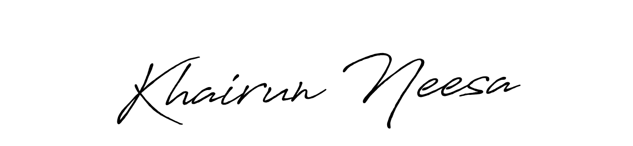 How to make Khairun Neesa signature? Antro_Vectra_Bolder is a professional autograph style. Create handwritten signature for Khairun Neesa name. Khairun Neesa signature style 7 images and pictures png