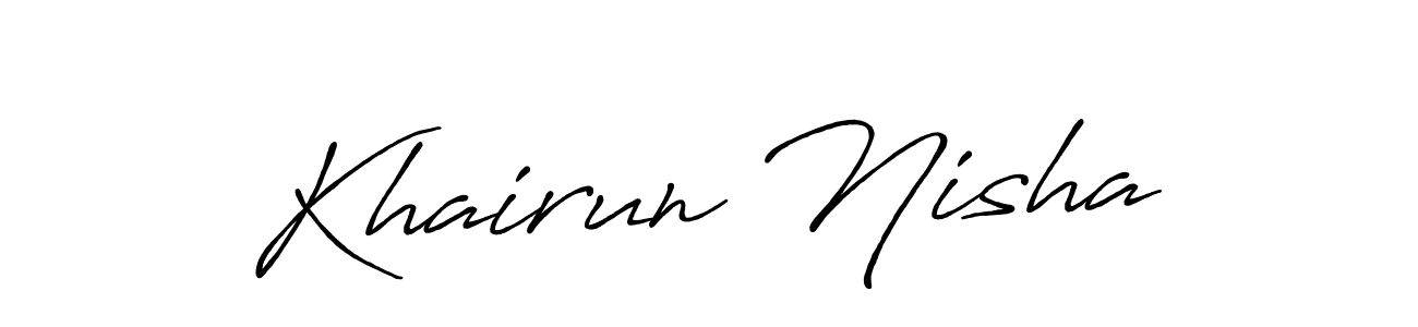 Create a beautiful signature design for name Khairun Nisha. With this signature (Antro_Vectra_Bolder) fonts, you can make a handwritten signature for free. Khairun Nisha signature style 7 images and pictures png