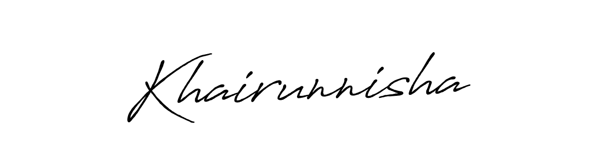 It looks lik you need a new signature style for name Khairunnisha. Design unique handwritten (Antro_Vectra_Bolder) signature with our free signature maker in just a few clicks. Khairunnisha signature style 7 images and pictures png