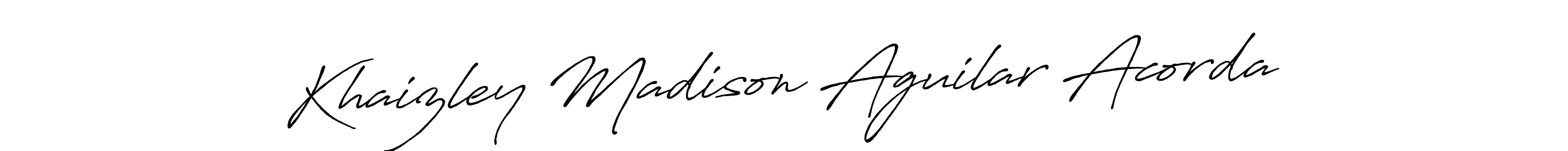 Use a signature maker to create a handwritten signature online. With this signature software, you can design (Antro_Vectra_Bolder) your own signature for name Khaizley Madison Aguilar Acorda. Khaizley Madison Aguilar Acorda signature style 7 images and pictures png