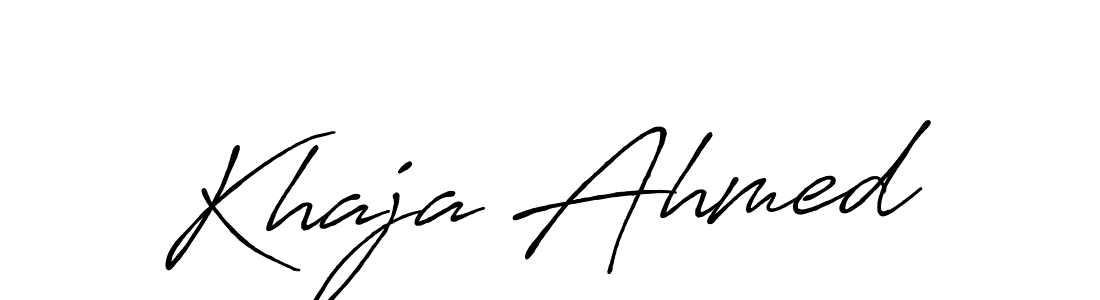 Also we have Khaja Ahmed name is the best signature style. Create professional handwritten signature collection using Antro_Vectra_Bolder autograph style. Khaja Ahmed signature style 7 images and pictures png