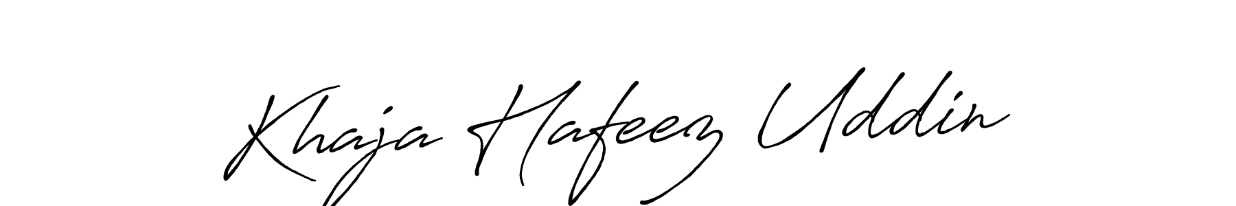 Antro_Vectra_Bolder is a professional signature style that is perfect for those who want to add a touch of class to their signature. It is also a great choice for those who want to make their signature more unique. Get Khaja Hafeez Uddin name to fancy signature for free. Khaja Hafeez Uddin signature style 7 images and pictures png