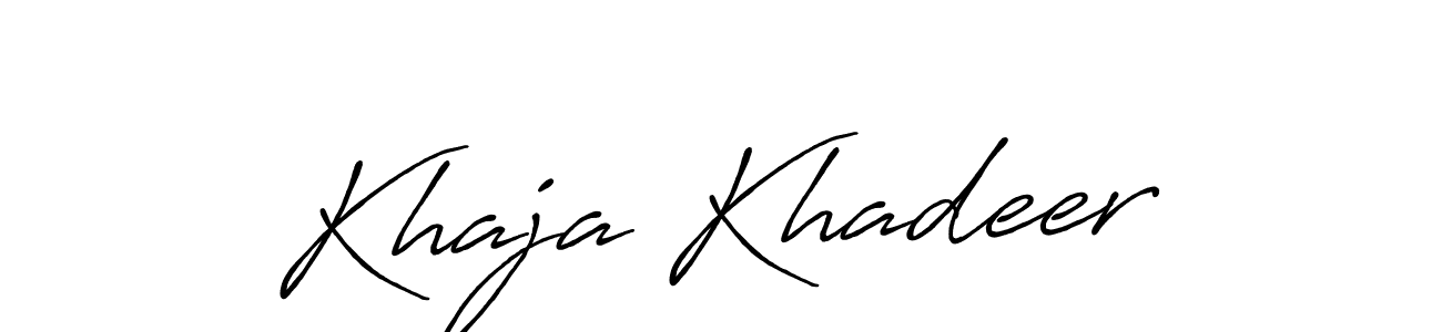 Make a beautiful signature design for name Khaja Khadeer. With this signature (Antro_Vectra_Bolder) style, you can create a handwritten signature for free. Khaja Khadeer signature style 7 images and pictures png