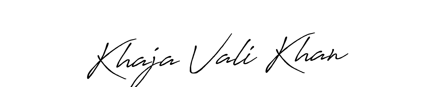 Make a beautiful signature design for name Khaja Vali Khan. With this signature (Antro_Vectra_Bolder) style, you can create a handwritten signature for free. Khaja Vali Khan signature style 7 images and pictures png