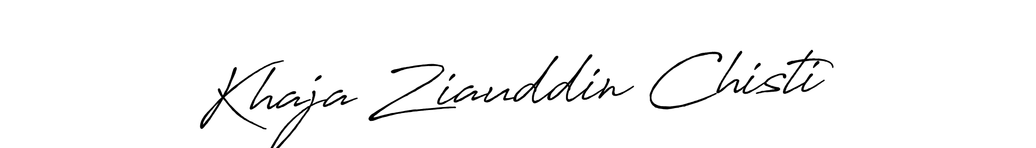 Make a beautiful signature design for name Khaja Ziauddin Chisti. With this signature (Antro_Vectra_Bolder) style, you can create a handwritten signature for free. Khaja Ziauddin Chisti signature style 7 images and pictures png