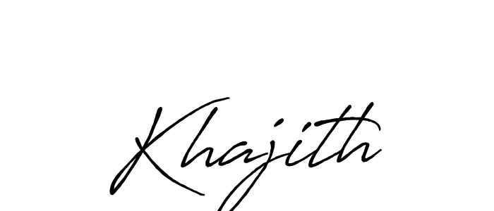 Design your own signature with our free online signature maker. With this signature software, you can create a handwritten (Antro_Vectra_Bolder) signature for name Khajith. Khajith signature style 7 images and pictures png