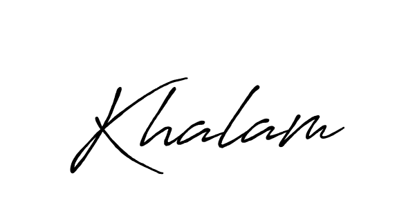 How to make Khalam signature? Antro_Vectra_Bolder is a professional autograph style. Create handwritten signature for Khalam name. Khalam signature style 7 images and pictures png