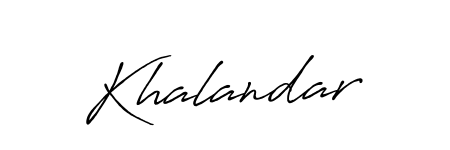 How to make Khalandar signature? Antro_Vectra_Bolder is a professional autograph style. Create handwritten signature for Khalandar name. Khalandar signature style 7 images and pictures png