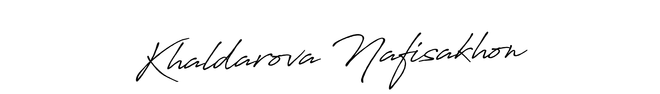 Antro_Vectra_Bolder is a professional signature style that is perfect for those who want to add a touch of class to their signature. It is also a great choice for those who want to make their signature more unique. Get Khaldarova Nafisakhon name to fancy signature for free. Khaldarova Nafisakhon signature style 7 images and pictures png