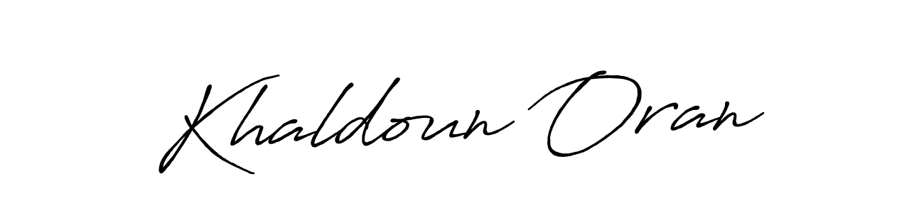 Create a beautiful signature design for name Khaldoun Oran. With this signature (Antro_Vectra_Bolder) fonts, you can make a handwritten signature for free. Khaldoun Oran signature style 7 images and pictures png