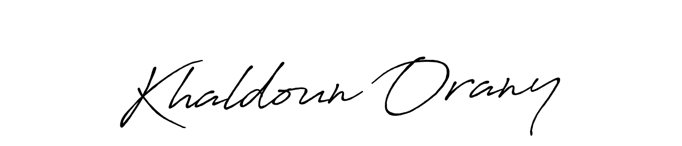 Create a beautiful signature design for name Khaldoun Orany. With this signature (Antro_Vectra_Bolder) fonts, you can make a handwritten signature for free. Khaldoun Orany signature style 7 images and pictures png