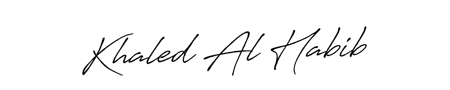 Use a signature maker to create a handwritten signature online. With this signature software, you can design (Antro_Vectra_Bolder) your own signature for name Khaled Al Habib. Khaled Al Habib signature style 7 images and pictures png