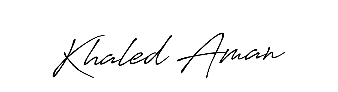 Also we have Khaled Aman name is the best signature style. Create professional handwritten signature collection using Antro_Vectra_Bolder autograph style. Khaled Aman signature style 7 images and pictures png