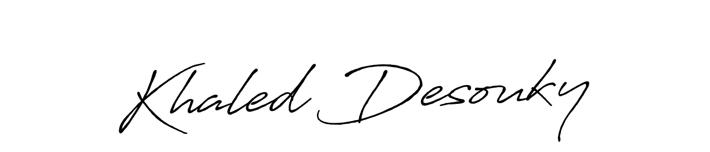 Create a beautiful signature design for name Khaled Desouky. With this signature (Antro_Vectra_Bolder) fonts, you can make a handwritten signature for free. Khaled Desouky signature style 7 images and pictures png