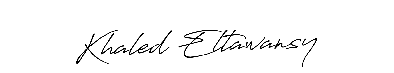 How to make Khaled Eltawansy name signature. Use Antro_Vectra_Bolder style for creating short signs online. This is the latest handwritten sign. Khaled Eltawansy signature style 7 images and pictures png