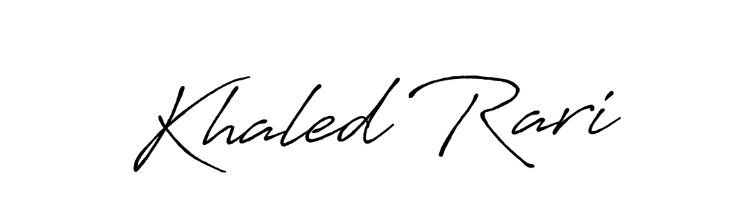 Design your own signature with our free online signature maker. With this signature software, you can create a handwritten (Antro_Vectra_Bolder) signature for name Khaled Rari. Khaled Rari signature style 7 images and pictures png