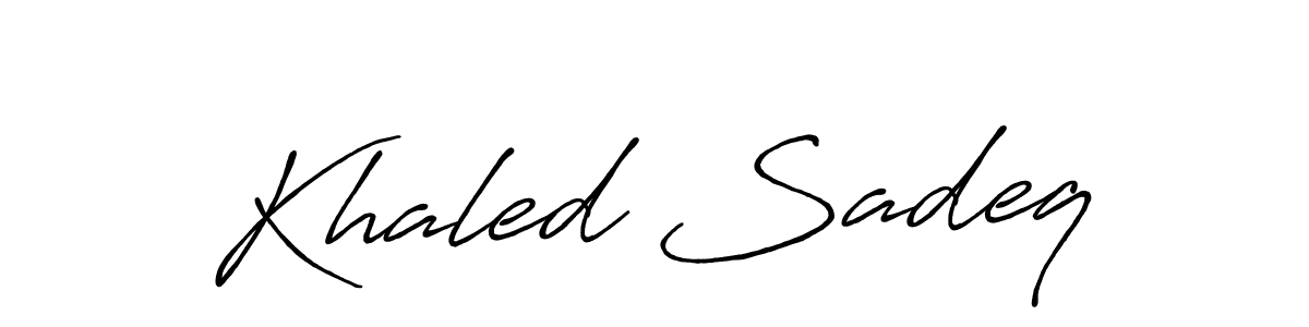 Also we have Khaled Sadeq name is the best signature style. Create professional handwritten signature collection using Antro_Vectra_Bolder autograph style. Khaled Sadeq signature style 7 images and pictures png