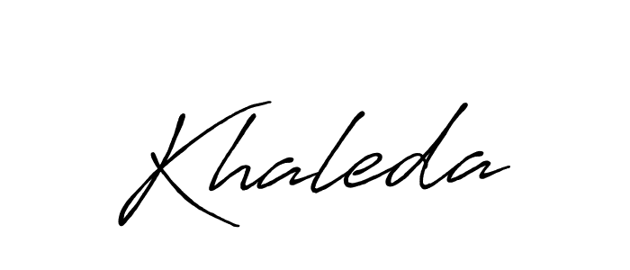 Create a beautiful signature design for name Khaleda. With this signature (Antro_Vectra_Bolder) fonts, you can make a handwritten signature for free. Khaleda signature style 7 images and pictures png