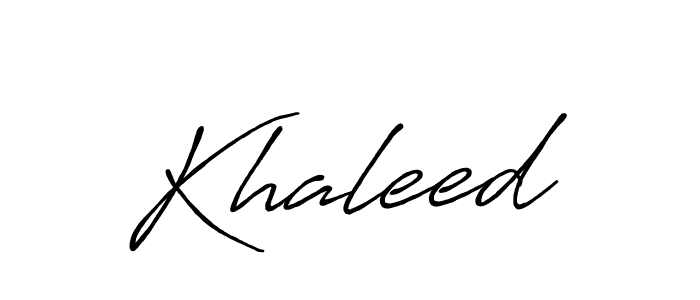 Use a signature maker to create a handwritten signature online. With this signature software, you can design (Antro_Vectra_Bolder) your own signature for name Khaleed. Khaleed signature style 7 images and pictures png