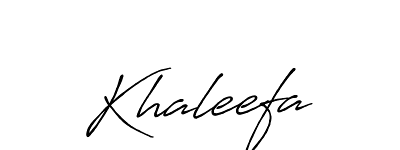 Use a signature maker to create a handwritten signature online. With this signature software, you can design (Antro_Vectra_Bolder) your own signature for name Khaleefa. Khaleefa signature style 7 images and pictures png